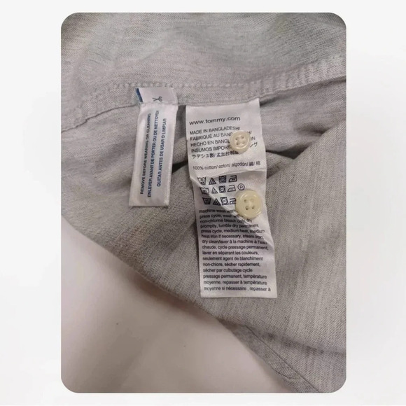 Tommy Hilfiger Long Sleeve Button Down Grey Dress Shirt  Size XXL - Picture 7 of 9